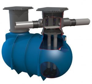 VARITANK FILTER 1.650 Filterschacht mit Trident Filterbox für 1.650 m² Dachfläche GEP regenwater filter voor GEP Varitanks voor regenwater