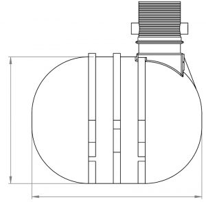 BLUELINE VARITANK 450 Regenwassertank aus Kunststoff mit Regenwasserfilter