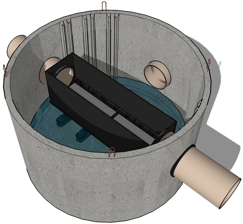 Regenwasser filtern Industrie Eingebaut