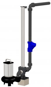 Afvalwater pomp met glijstangset balkeerklep