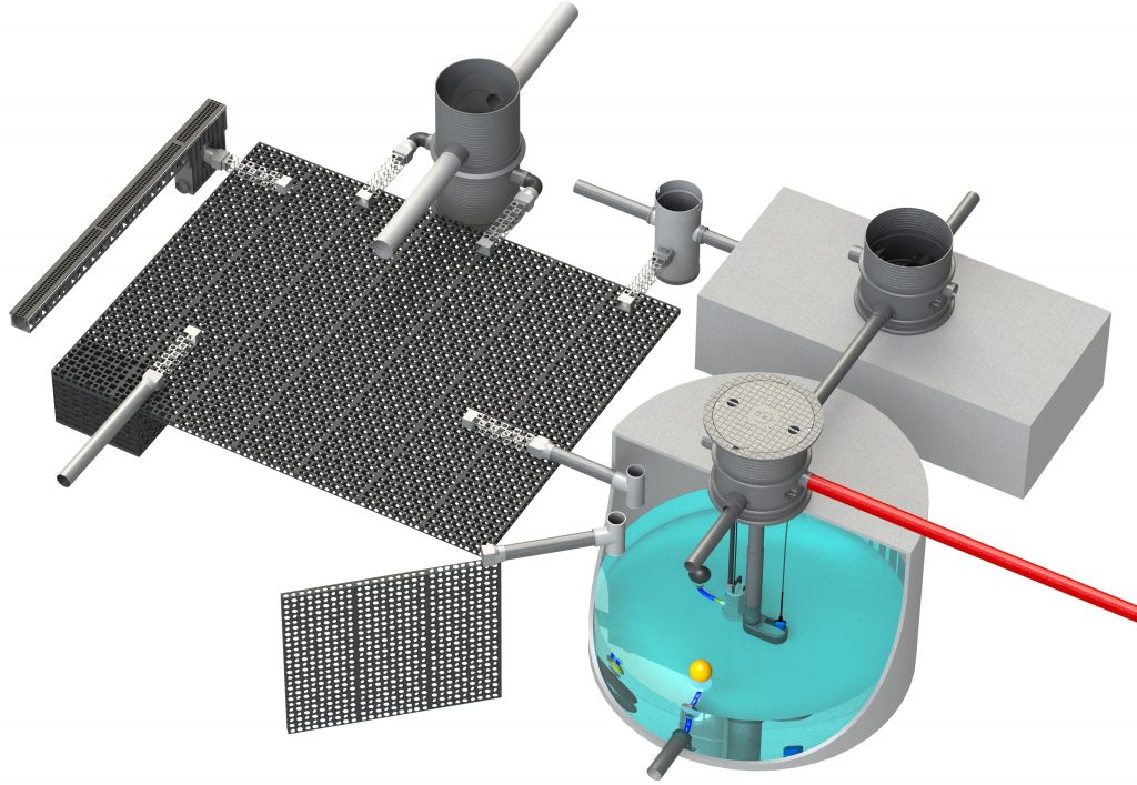 Drainageplaat 52 mm voor infiltratie en afkoppeling regenwater