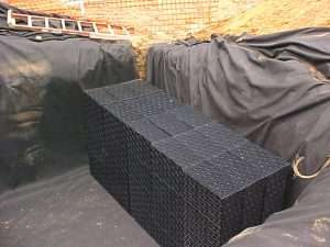 Versickerungsmodul für Regenwasser 125 Liter Infiltratiebox om regenwater en hemelwater af te koppelen