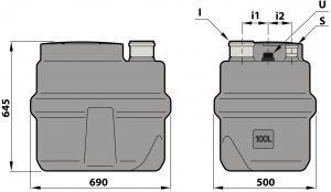 Opvoerstation afvalwater 100 Liter